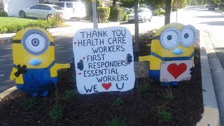 Covid-19 Corona Virus Tribute to Healthcare Workers, Essential Workers in San Ramon, California