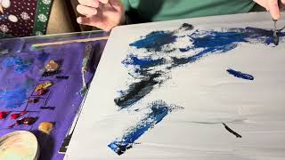 Lynn’s process. Painting in manic.