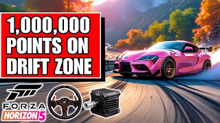 HOW TO GET 1 MILLION DRIFT ZONE POINTS IN FORZA HORIZON 5 | Steering Wheel Gameplay