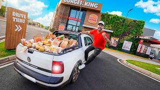 I filled the back of my Saveiro Cross truck with Burger King!