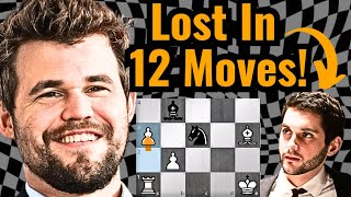 Magnus Carlsen CRUSHES 3100 GM w. Dirty Opening Trick! | SHOCKING 12 Move Victory!!