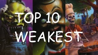 Top 10 WEAKEST Goosebumps Monsters / Villains