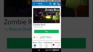 Playing roblox zombie rush part:1