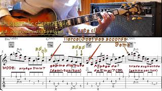 TUTO GUITARE JAZZ : 4 PHRASES JAZZ ANALYSEES ii 7,V7alt,IMaj7,VI7alt Cool Jazz Licks !#jazzguitar