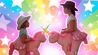 Yara and Elly Pretend Play with Unicorns