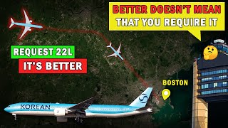 Korean Pilots Requesting Non-Standard Runway | Poor Weather in Boston