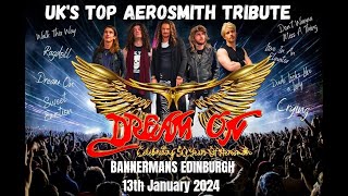 Dream On Aerosmith tribute Cryin' cover Bannermans Edinburgh January 2024