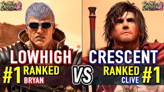 T8 🔥 LOWHIGH (#1 Ranked Bryan) vs CRESCENT (#1 Ranked Clive) 🔥 Tekken 8 High Level Gameplay