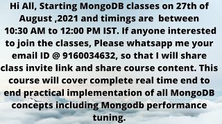 MongoDB DBA Demo class.