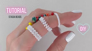 3 Варианта ремешков для колечка из бисера