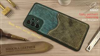Skinning My Phone Case With Scrap Leather - Leather Craft - (SAMSUNG A73 5G)