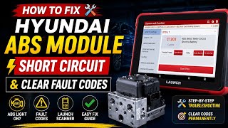 🛠️ How to Fix Hyundai ABS Module Short Circuit & Clear Fault Codes with Launch Scanner! 🚗⚡