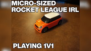 Micro-sized Rocket League in real life on a tiny air hockey and foosball table
