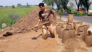 Clay Pottery Making|Making Portable Mud Oven(Tandoor) Step By Step Process|Village life Pakistan