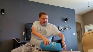 Removing a blanket from a bag with CMT (Charcot-Marie-Tooth Diseade)