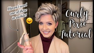 Hair Tutorial ~ Curling My PIXIE with a CURLING IRON 😅