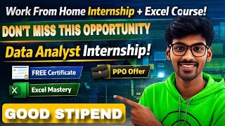 Data Analyst Work From Home Internship 2026 🔥 | Part-Time + Stipend + Certificate | Apply Now 