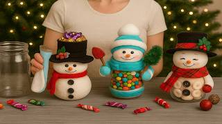 3 easy and cute Snowman İdeas⛄With old jar and sock🌲Christmas ornament🎁New year gift😍