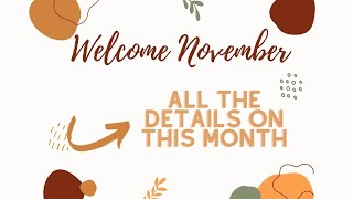 Welcome November! All the details on this months specials