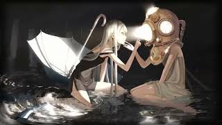 Anime Girl & Diver Helmet in Rain Water | Emotional 4K Anime Live Wallpaper