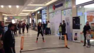 Andrea Petkovic playing Tennis with Kids at The Mall,Sofia 27.10.2014