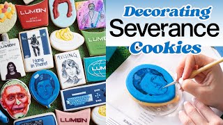 Decorating Severance Themed Sugar Cookies for a Severance Party | Satisfying Cookie Decorating |