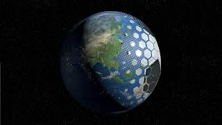 Soccer ball formed by hexagons dissolves and the planet Earth appears. Cinema 4D