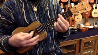 "Hula Blues" on Maui Music Curly Koa Soprano @ Ukulele Mania