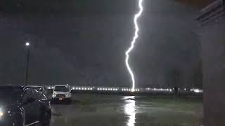 Night Time Tornado, Lightning & Hail  in 5 min!!! (St Claire County, Illinois) #ilwx  March 14, 2025