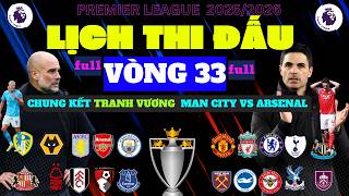 PREMIER LEAGUE MATCH SCHEDULE ROUND 33 FULL (APRIL 18, 2026) IF ARSENAL LOSE, THEY DESERVE TO BE ...