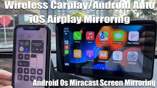 7" Wireless Carplay + iOS Airplay Mirroring + Android Auto + Android OS Miracast Screen Mirroring
