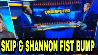 SHANNON SHARPE SKIP BAYLESS FIST BUMP ON UNDISPUTED