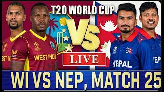 West Indies vs Nepal, 25th Match- Live Cricket