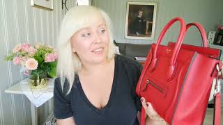 Céline Nano Luggage Review in Palmelato Red with mod shots