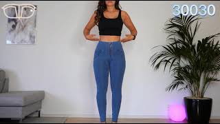 Shascullfites Melody Tailored Pants Women Blue High Waist Leather Leggings Shaping Leggings