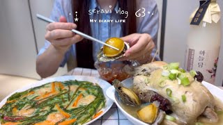 SUB)Making Korean summer food Samgyetang,Chives pancake,Dango🍡Kimbap,Egg sandwich🐣Banana FrenchToast