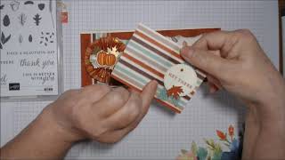 FALL SLIMLINE CARD for a Swap - Gilded Autumn, Beautiful Autumn by Stampin' Up! - 10/2/2020 (V1469)