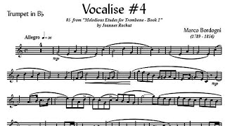 🎺🎺 [TRUMPET VOCALISE ETUDE] Marcos Bordogni Vocalise for Trumpet #04 (Demo Solo and play-along)