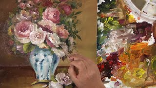 Painting a Vase of Flowers in Acrylics Part 2