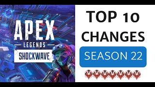 TOP 10 CHANGES SEASON 22 APEX LEGENDS