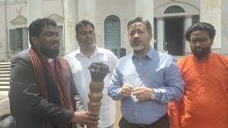 Dr Vansanglura Principal of Serampore College Lights Carey Gospel Torch and Prays God's Blessing