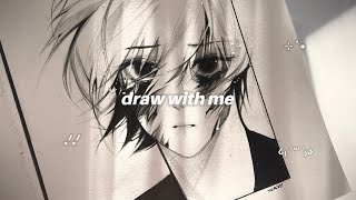 asmr drawing (no music) ♡ relaxing sounds for sleep 金木 real time