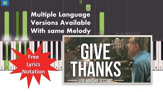 Give Thanks |Don Moen | Free Notation| Score Piano & EKB Tutorial Notes