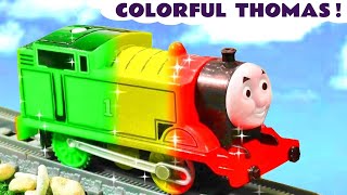 Why does Thomas keep Changing Color in this fun toy train story?