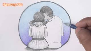 Cute Couple drawing | beautiful easy drawing #HarmonyArts #Figure #couple