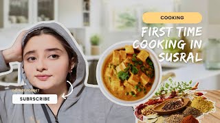Cooking Aloo Matar for the First Time in Susraal - Impress Guests with this Easy Recipe | SyedaAnmol