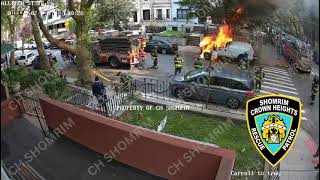 City Vehicle Catches Fire in Crown Heights