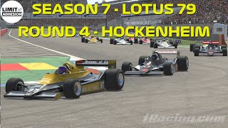 iRacing Limit of Adhesion Racing League. LoA Prime Season 7 - Lotus 79 - Round 4 - Hockenheim