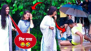 Fall in Rain Prank of 2022 - Epic reactions😂!#crying in the rain prank on husband the ploofs