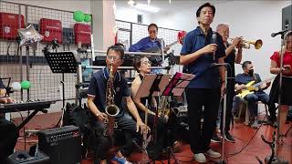 TRUMPETER BRANDY ARANILLA OF THE MIXED EMOTIONS BAND on the 72nd BIRTHDAY GIG of DR.  ED RODRIGUEZ